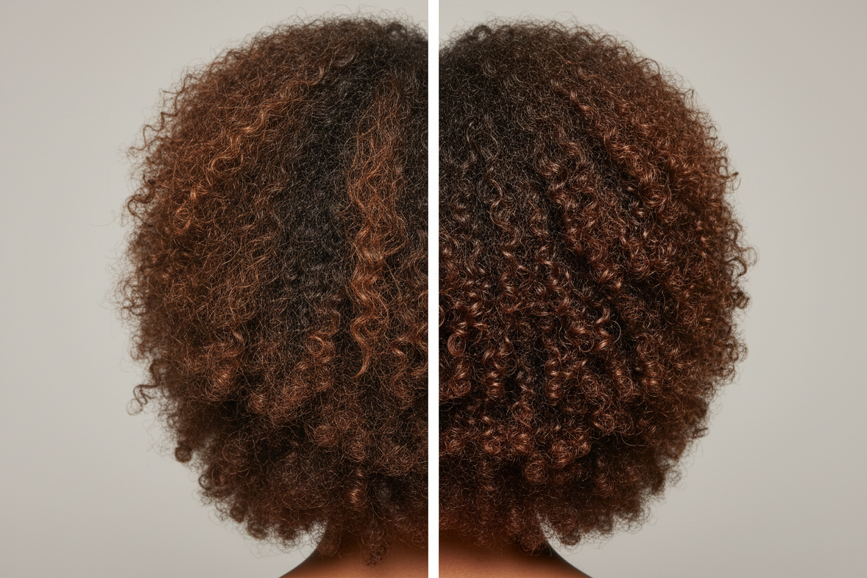 Avant et après - transformation des cheveux